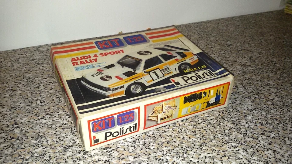 KIT AUDI 4 SPORT RALLY POLISTIL SCALA 1/25 NEW IN BOX CON DECALS E ISTRUZIONI - Immagine 4 di 4