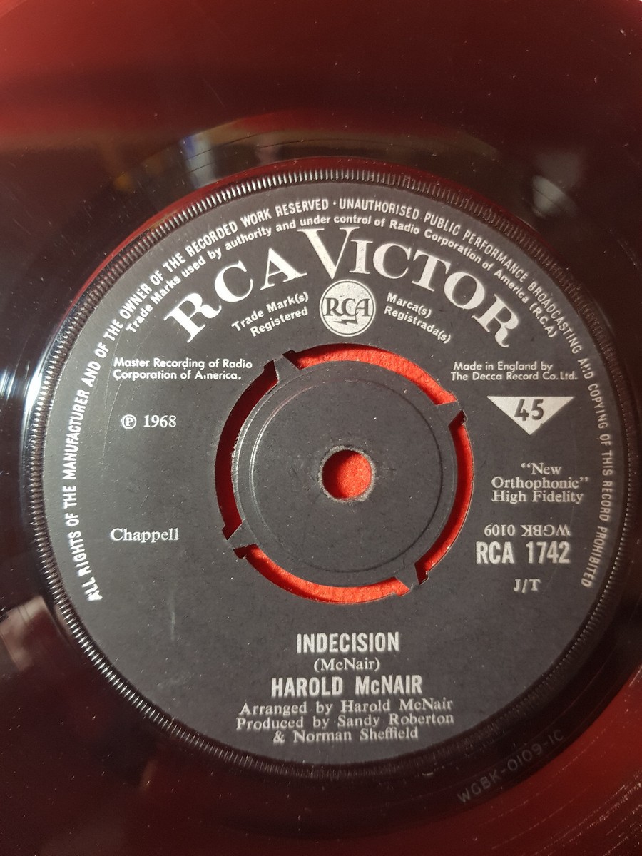 洋楽 HAROLD McNAIR 45RPM RCA 1742 HAROLD McNAIR 45RPM RCA 1742