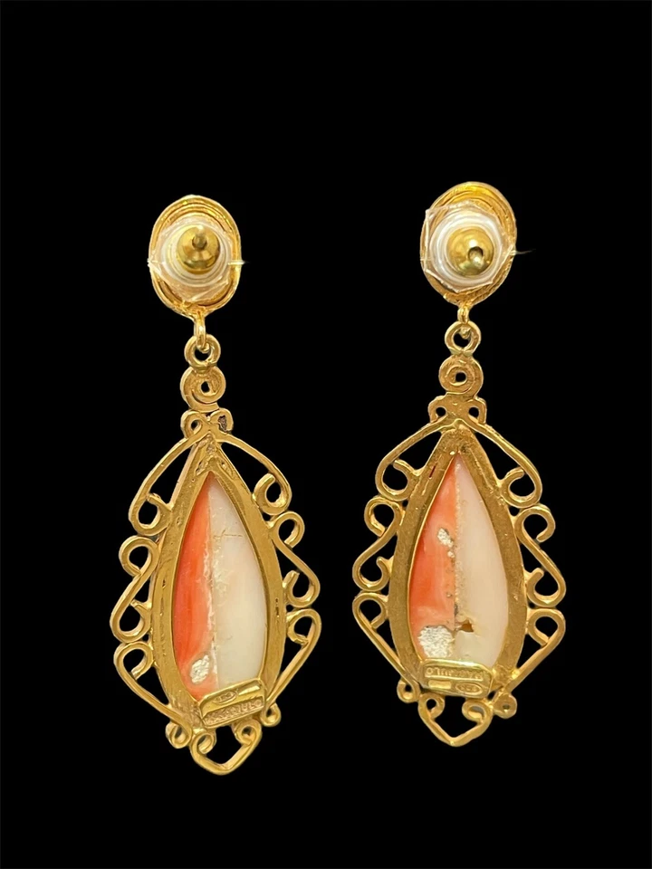 Orecchini in argento e Corallo Cerasuolo E Corallo Rosa - Immagine 3 di 4