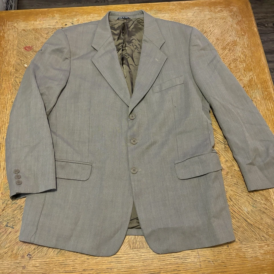 Giorgio Fellini 意大利制造 2 件超 100 灰色格子羊毛套装 R44 44x39 — 第 2/4 张图片