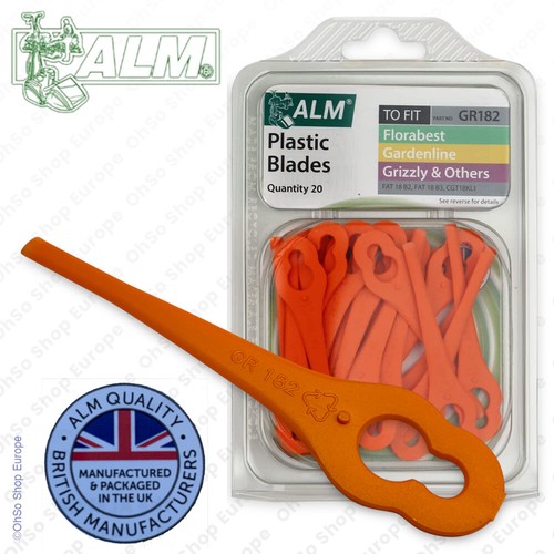 Plastic Blades fits Grizzly Grass Trimmer ART 18 Lion Akku, Art 25 lion, 20 Pack