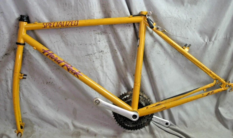 Cuadro de bicicleta Specialized Hardrock MTB 1995 18,5" grande rígido cromo arte de pared Foto 2 de 4