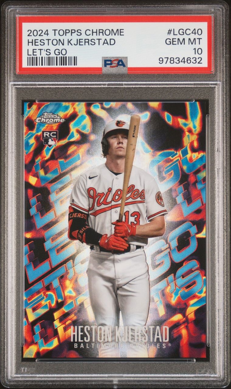 PSA 10 POP 2 2024 Topps Chrome Heston Kjerstad Let's Go Case Hit SSP Orioles RC