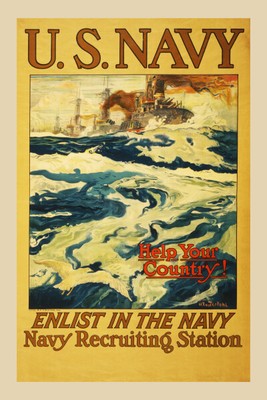 Print: U.S. Navy - Help Your Country! Enlist In The Navy
