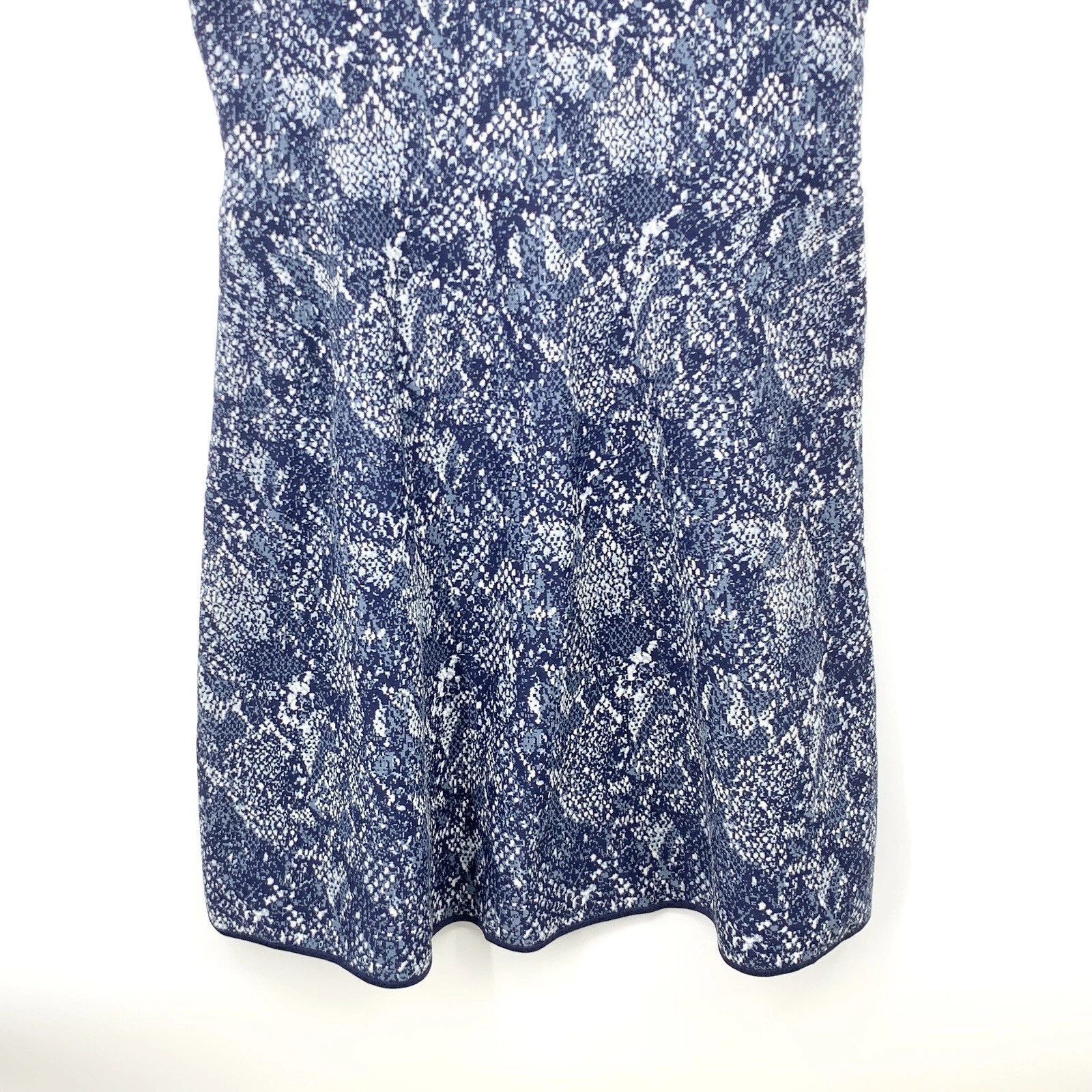 Michael Michael Kors Women XXL Dress Tank Sweater Knit Fit Flare Blue Snakeskin