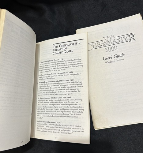 Vtg Chessmaster 3000 Instrukcja obsługi i przewodnik użytkownika Oprogramowanie Wersja systemu Windows - Zdjęcie 2 z 6