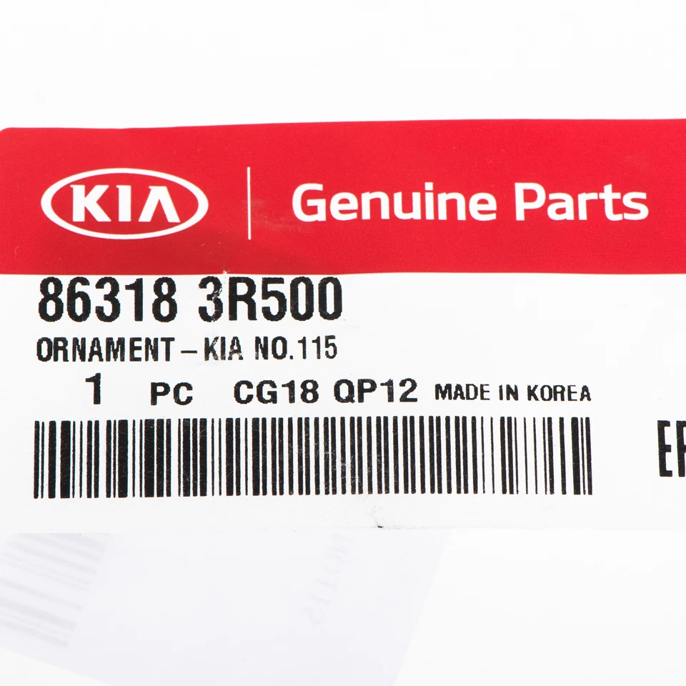 OEM NEW GENUINE Front Grille KIA Emblem Nameplate Chrome Black Badge 86318-3R500 - Image 4 of 4