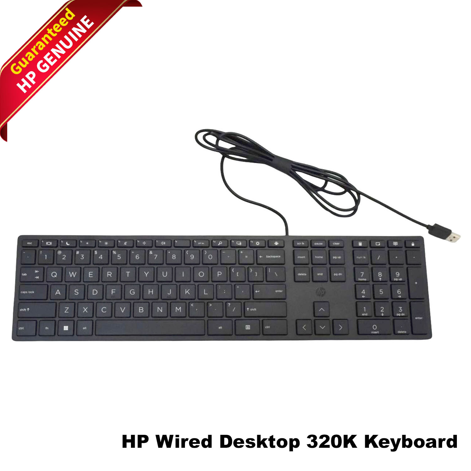 HP Smart Buy Wired 320K Slim Keyboard Black 108 Keys USB-A HSA-C001K L96909-001