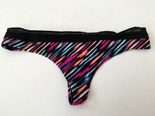 Victoria's Secret Pink Logo extra low rise Lace Thong Tanga Multicolor L