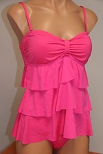 NWT Kenneth Cole Swimsuit Tankini 2pc Set Sz L Straps PNC