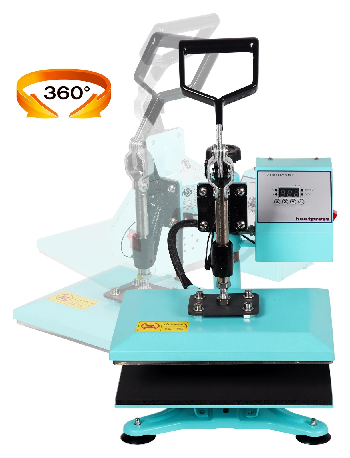 Details zu RICOO MOBILE SCHWENKPRESSE TEXTILPRESSE TRANSFERPRESSE T-SHIRT SWING POWER-ZWERG Preisverkauf