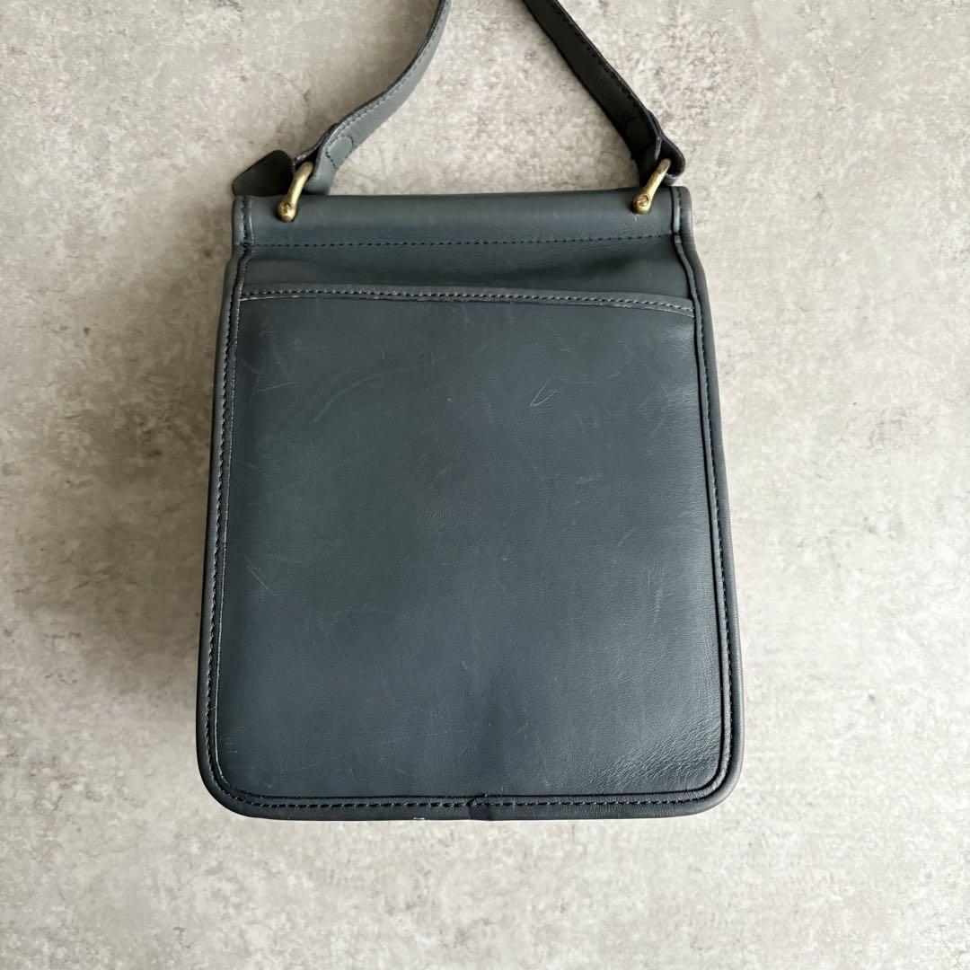 Vintage Coach 801-07 Shoulder Bag Turnlock Leather Green