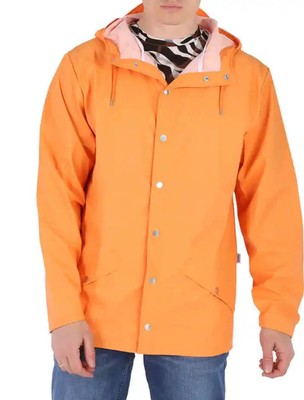 NWT Rains Unisex Orange Waterproof Lightweight Jacket Size Large
