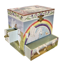 Enchantmints Pegasus Musical Jewelry Box Girls Unicorn Magic Rainbow Plays 6"