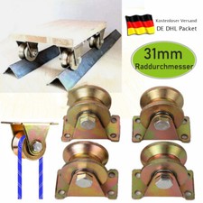 4-tlg Umlenkrollen Für Seile V-Nut Rollenrad Schwerlastrollen Hebekran Seilrolle