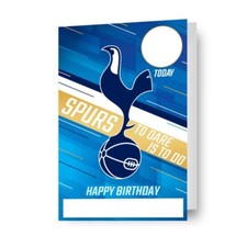 Birthday Card Tottenham Hotspur FC Personalise Name & Age With Included Stickers