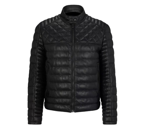 ジャケット・アウター Supreme Leather Yoke Puffer Jacket Black Supreme Leather Yoke Puffer Jacket (FW25) - $548