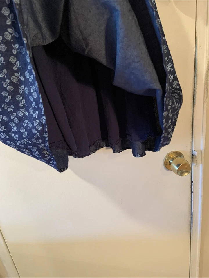 Vestido Laura Ashley London Niñas Azul Floral Cambray Talla 6X Foto 4 de 4