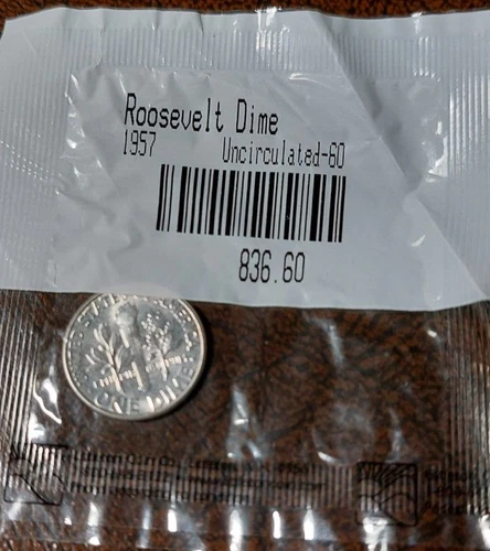 1957 Dime - 90% Silver - UNC - Littleton Coin - **FREE SHIPPING** - 1206