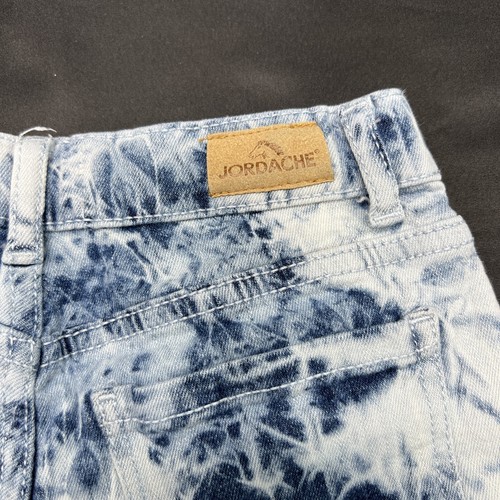 Jordache Bleached Jean Shorts Girls Size 8 Cut Off Style Stretchy Button Close - Picture 4 of 8