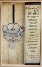 Pet Memorial Ornament - 3" Metal Casted Paw Print Design Ornament with Engrav...