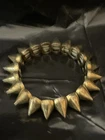 Vintage Spiked Gold Tone Stretchy Bracelet Costume Jewelry