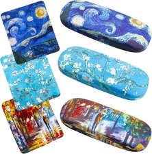 3 Pack Hard Eyeglass Case, Protective Hard Shell Glasses Case with Cleaning Clot