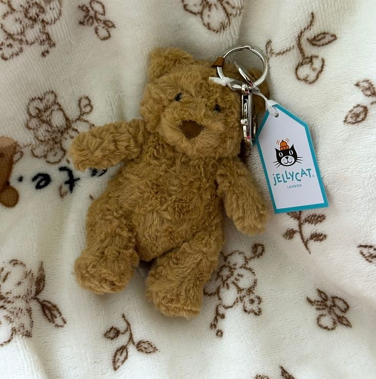 Jellycat Inspired Bartholomew Bear Bag Charm Plush Keychain Gift