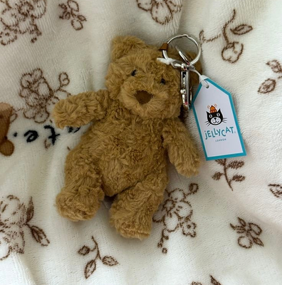 Jellycat Inspired Bartholomew Bear Bag Charm Plush Keychain Gift