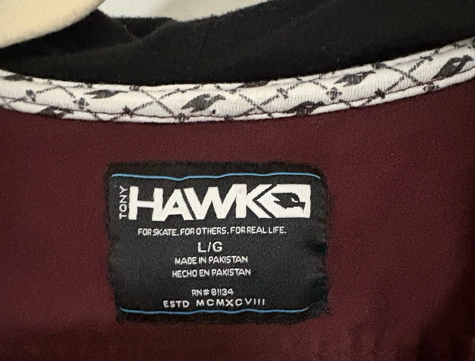 Chaqueta estilo patinador Tony Hawk talla L para hombre con capucha cierre de cremallera Foto 3 de 4