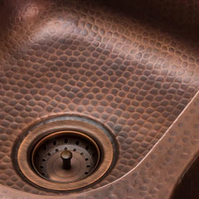 3.5 in. Basket Strainer Drain with Post Style Basket Antique Copper