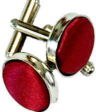 NEW = VERY ELEGANT - STAINLESS-STEEL - RED - MEN'S - FORMAL WEAR - "CUFF-LINK'S"