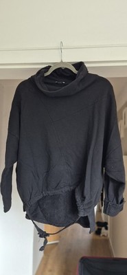 Maden Italy Damen Pullover Schwarz Rollkragen Langarm Fledermausärmel Gr. M