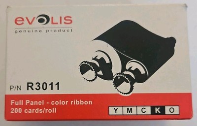 Evolis R3011 Color Ribbon 5 Panel YMCKO 200 Images Pebble Dualys Securion - New