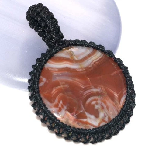 Macrame Thread Mexican Laguna Lace Pendant 1.9" Wedding Ready Jewelry Trendy GW