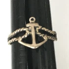 Vintage Ring MARKED 925 STERLING SILVER Size 5.5 Anchor Band Jewelry lot y