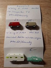 Konvolut Wiking VW Transporter T2 / Chevrolet Malibu mit Wohnwagen