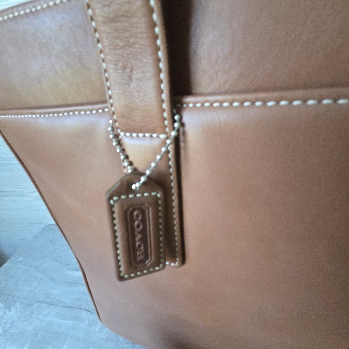 Vintage Coach 5209 Brown Leather Business Tote Laptop Briefcase Y2K Shoulder Bag View 6
