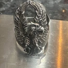 Sterling Silver  Eagle Ring Signed By Robert Otto Bade Size 10.5 Vintage 11.3 Gr