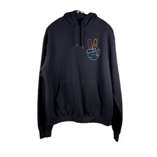 Adidas Originals Men's Large Peace Sign Trefoil Hoodie Black Aloha Hawaii Logo