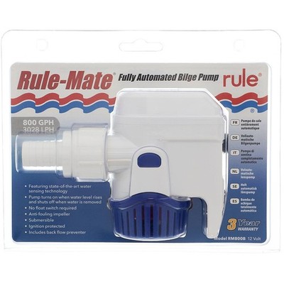 Rule Mate Automatic Bilge Pump 12V 500 Gph 800 Gph 1100 Gph Efficient Water R...