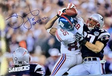 NY GIANTS SB 42 CHAMPION DAVID TYREE 12x18 SIGNED AUTO PHOTO WITH THE CATCH JSA
