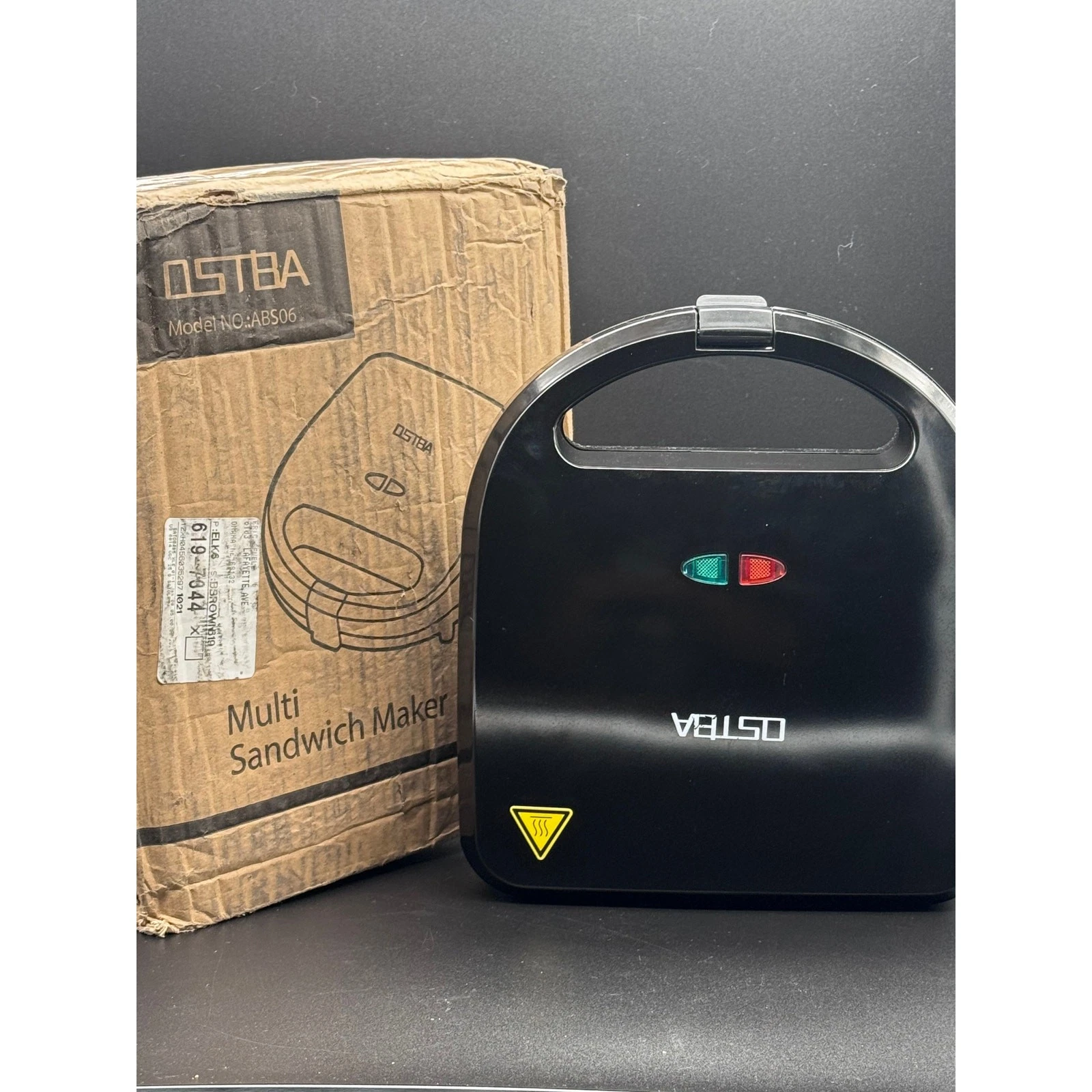 OSTBA 3-in-1 Sandwich Maker Waffle Iron Panini Press ABS06 Detachabl Plates 750W