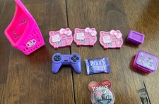 Zuru  mini brands lot Of 9 Hello kitty,Video Game , Mini Containers , Shopping