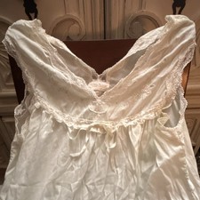 Barbizon Vintage White Light mint green Medium Marsha night gown