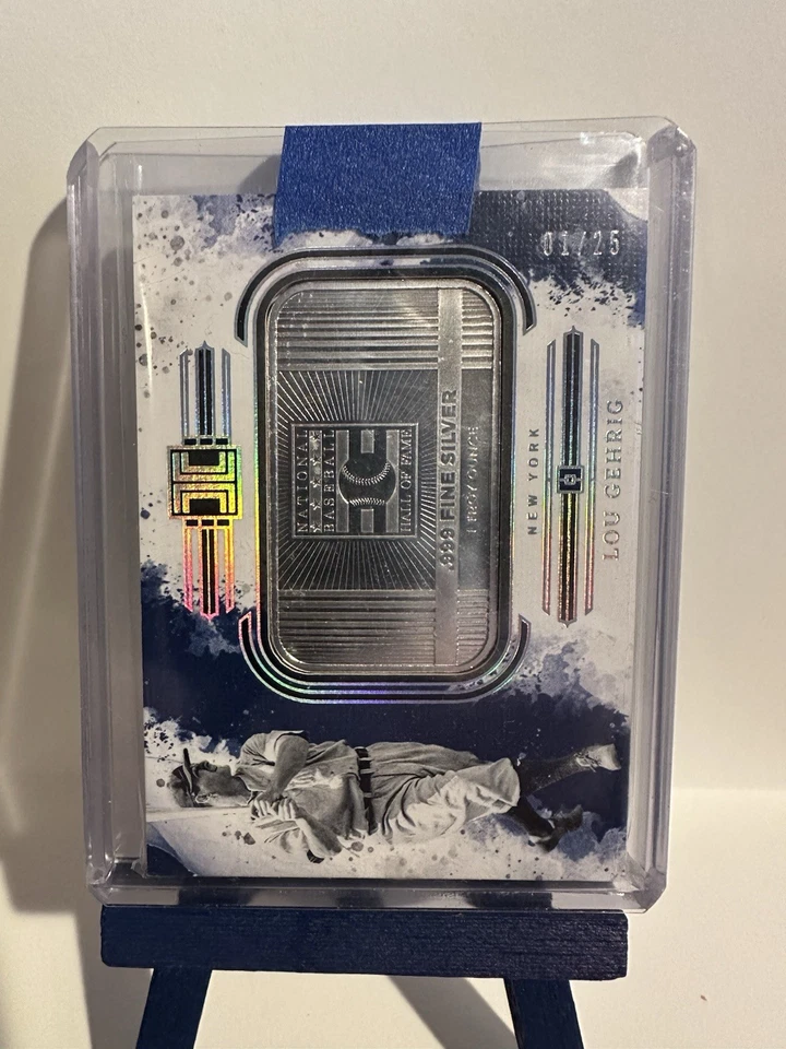 Lou Gehrig 2025 impecable barra de plata troy de 1 onza logotipo tarjeta 01/25 Foto 2 de 3