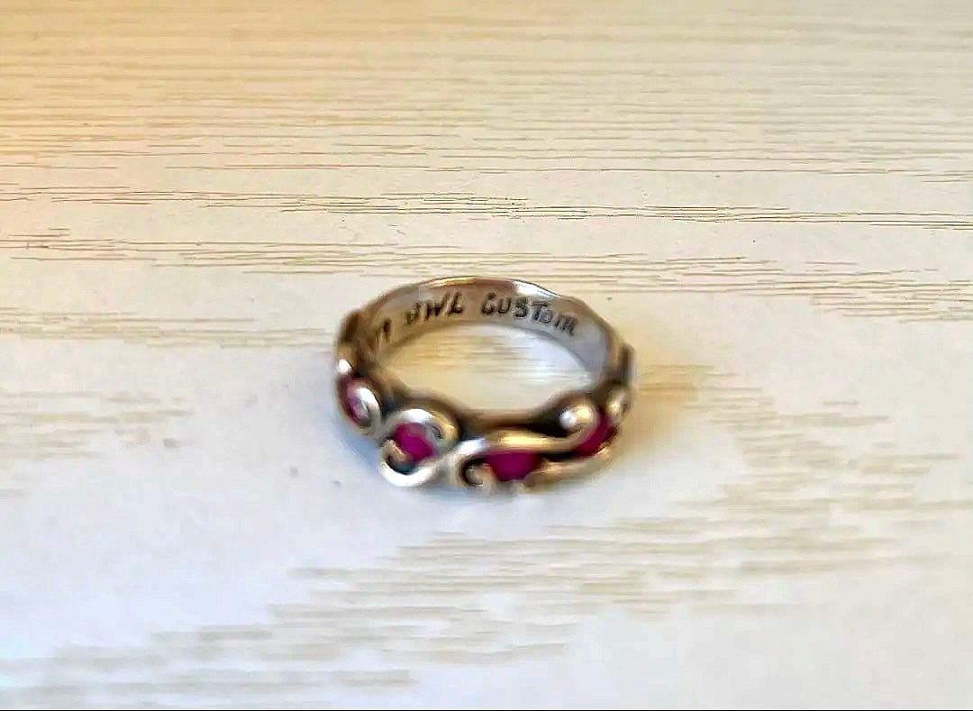 Bill Wall Leather 99 Wave Ring Ruby Custom Size 1… - image 8