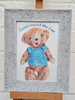 Original, (KEIN DRUCK) Bleistifte Zeichnung INHALT Teddybär - DIREKT VOM KÜNSTLER