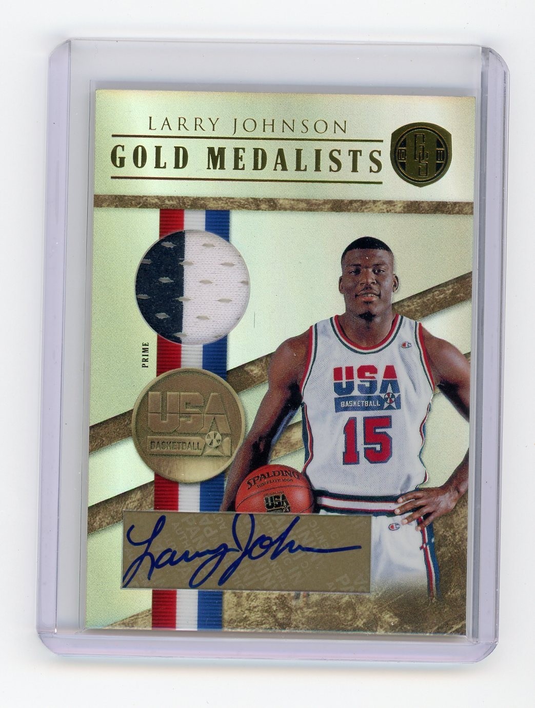 LARRY JOHNSON 2010-11 Gold Standard MEDALISTS USA DREAM TEAM 2 PATCH AUTO  /25