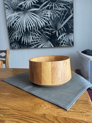 Dansk International Wooden Salad Serving Bowl 9x5 Inches mcm 